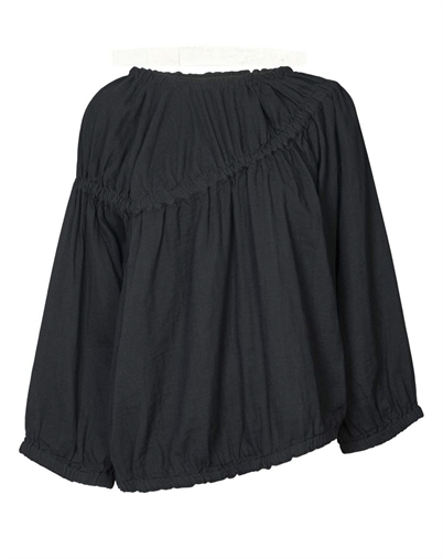 Rabens Saloner - Lotte Cotton Elasticated Top - Black